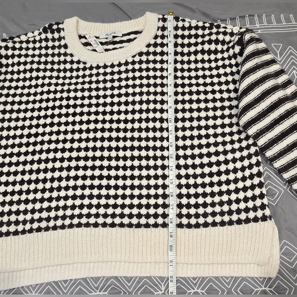 SOLD!!!!!! Madewell Mixed Stripe Pullover Sweater Size Large - Picture 3 of 6